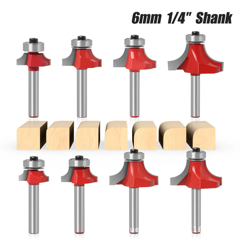 Bearing‑Guided Roundover Router Bit – Multi‑Purpose Trimmer Cutter for Chamfering, Grooving, and Carving (Woodworking Tool)